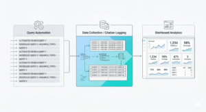 Esempio di dashboard SOV-G su campione di 100 query settoriali. I dati sono illustrativi.