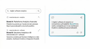 Il divario tra SEO authority e Generative Authority: due brand con metriche SEO simili ma citation rate AI radicalmente diversa. La differenza è nei tre pilastri della Generative Authority Strategy. Elaborazione Instilla, 2025.