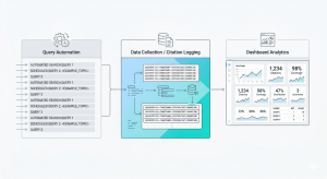 Esempio di dashboard SOV-G su campione di 100 query settoriali. I dati sono illustrativi.