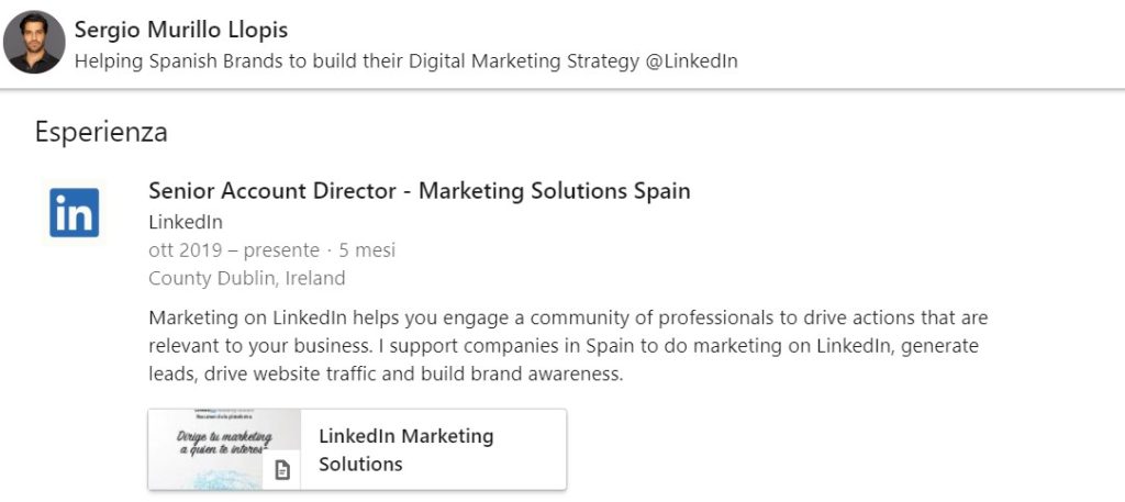 linkedin cv