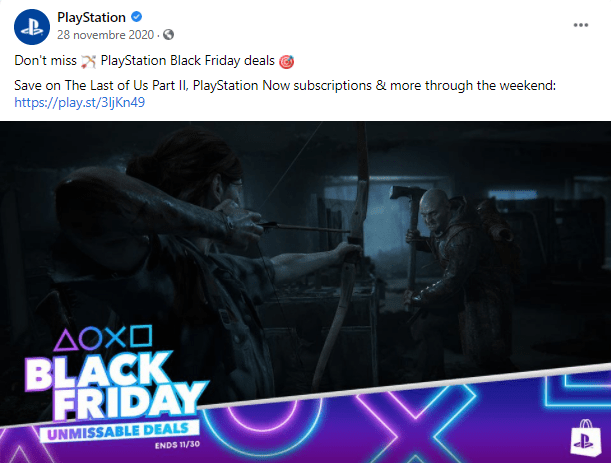 playstation, esempio campagna black friday